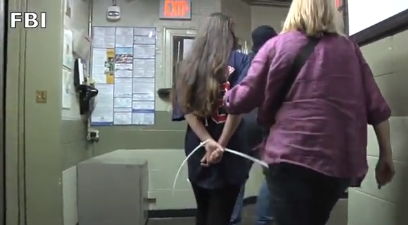 A screenshot from video of an FBI sting. (FBI)