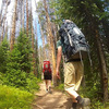 All in the name of science: Volunteers hike in Colorado during their one-week hiatus from electrical lighting.