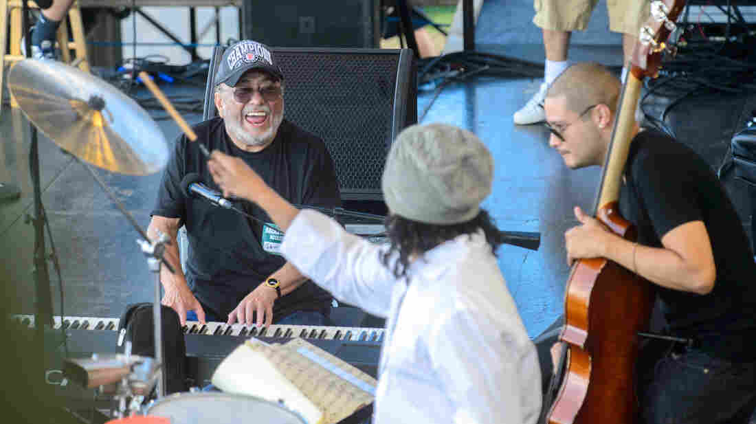 Eddie Palmieri Salsa Orchestra performs at the 2013 Newport Jazz Festival.