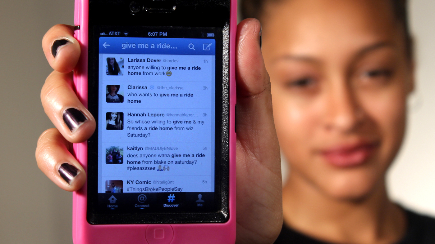Teens Use Twitter To Thumb Rides : All Tech Considered : NPR