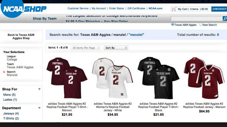 johnny manziel jersey for sale