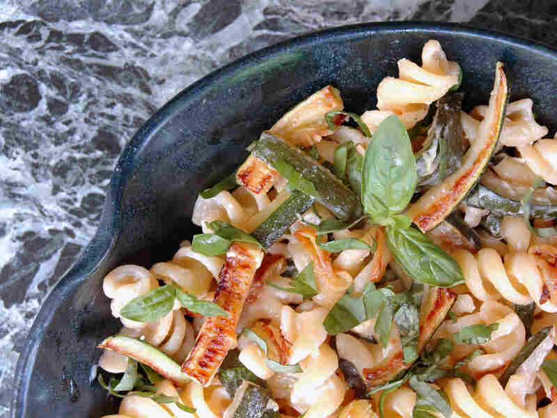 Fusilli with Caramelized Zucchini and Goat Cheese