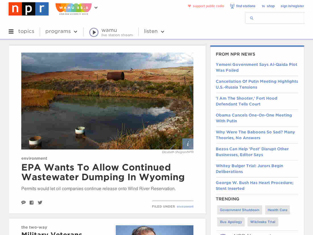 The new NPR.org home page gives stories space to breathe, and gives you a more vivid picture of the world.