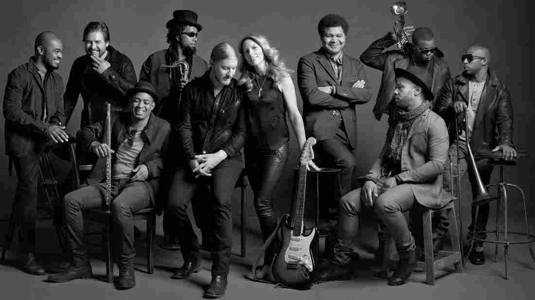 Derek Trucks and Susan Tedeschi (center) are the musical power couple at the core of Tedeschi Trucks Band.