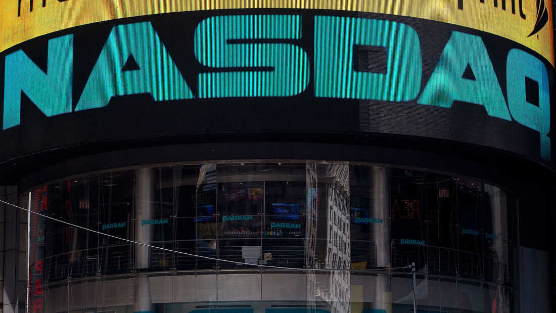 The Nasdaq exchange is seen in Time Square in New York City in this 2012 photograph.