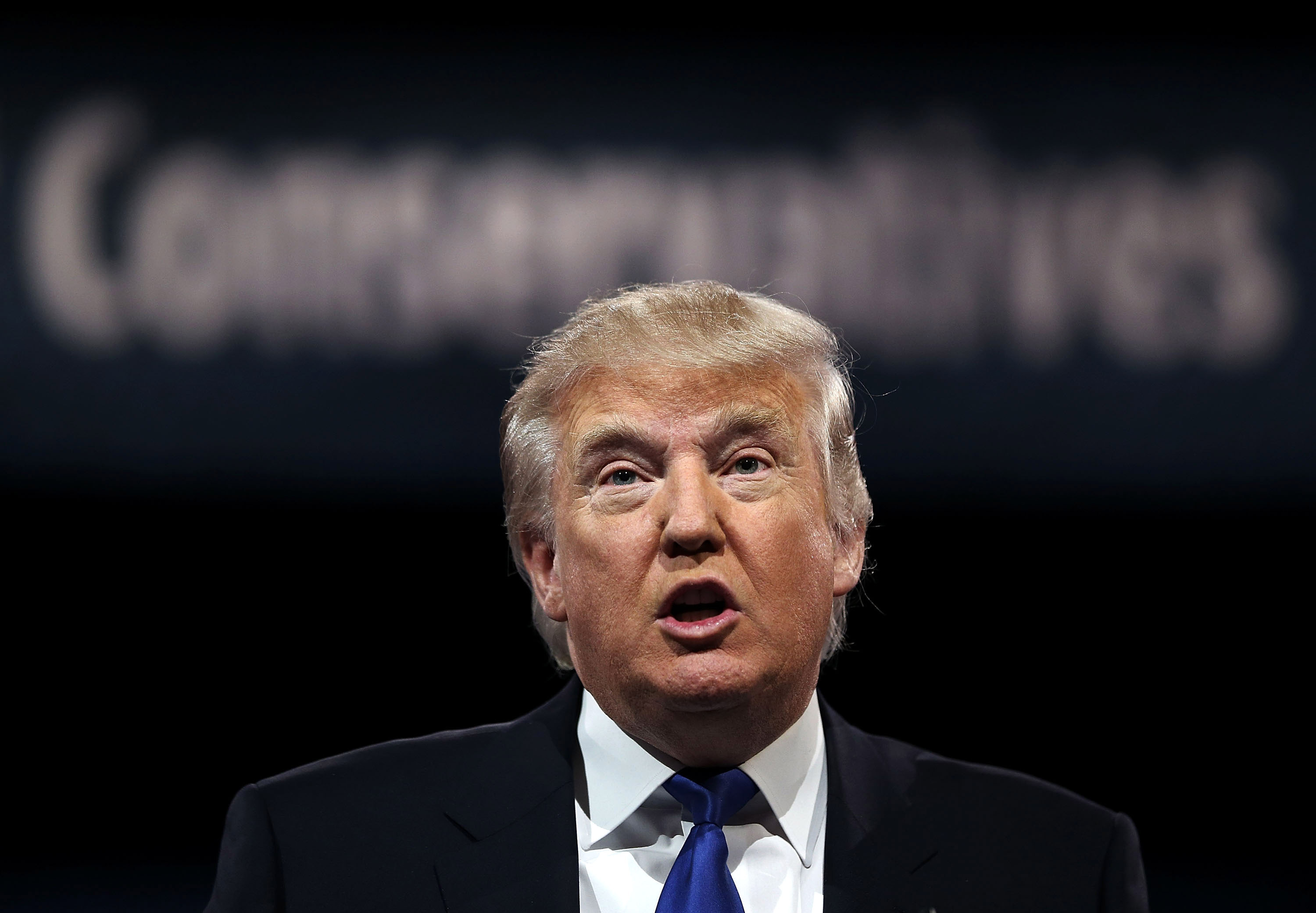 Donald Trump, chairman and president of the Trump Organization and founder of Trump Entertainment Resorts, delivers remarks during the second day of the 40th annual Conservative Political Action Conference (CPAC) in March. (Getty Images)
