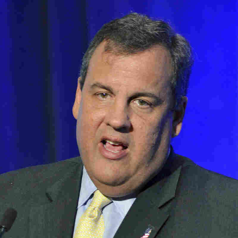 New Jersey Gov. Chris Christie speaks to fellow Republicans on Aug. 15 during the Republican National Committee summer meeting in Boston.
