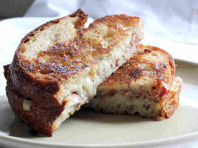 Strawberry Jam and Walnut Herbed Grilled Comte Sandwich