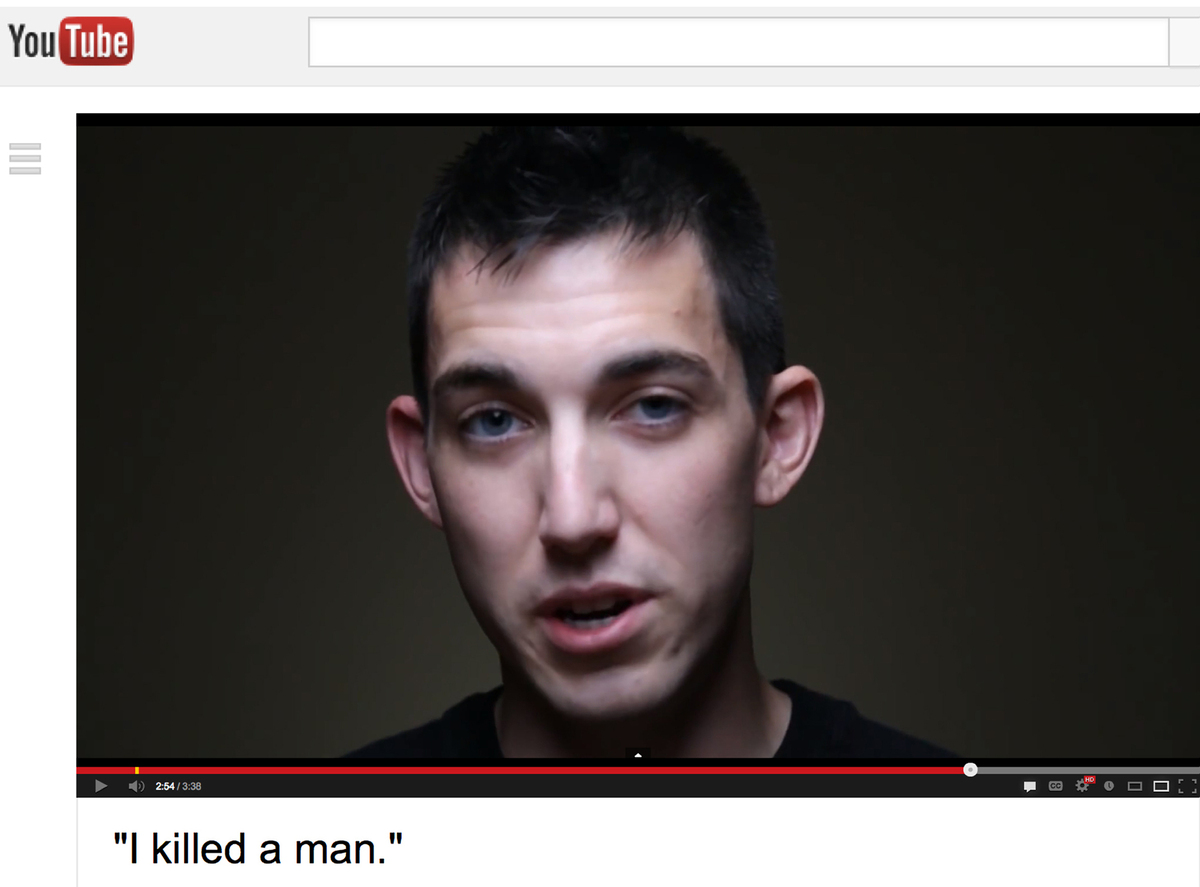 An image from the video confession of Matthew Cordle.