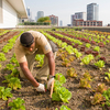 Stacey Kimmons and Audra Lewicki harvest lettuce at the Chicago Botanic Garden's 20,000-square-foot vegetable garden atop McCormick Place West in Chicago. Stacey Kimmons and Audra Lewicki harvest lettuce at the Chicago Botanic Garden's 20,000-square-foot vegetable garden atop McCormick Place West in Chicago.