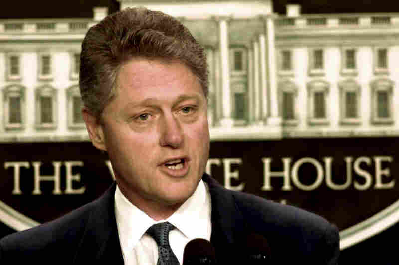 President Clinton orders the shutdown of nonessential government services on Nov. 14, after failing to reach a budget compromise with Congress.