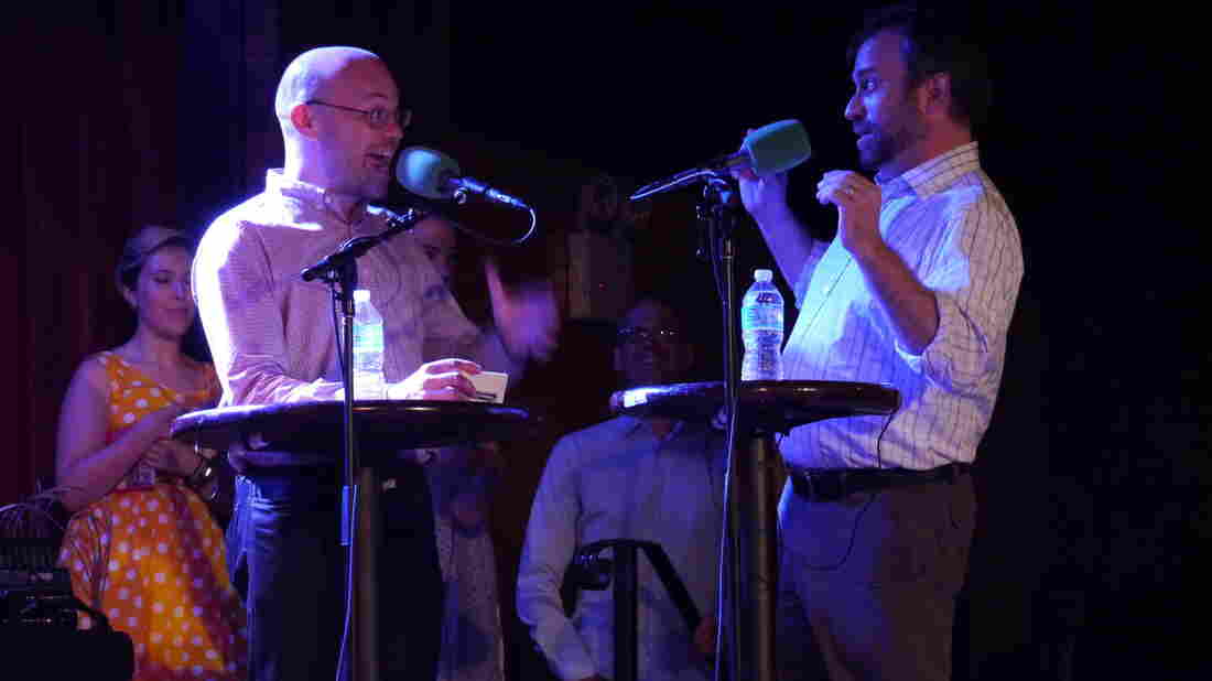 Adam Davidson and Robert Smith of NPR's Planet Money explain economic terms,ÂÂ Taboo-style,ÂÂ on stage at The Bell House in Brooklyn, NY.