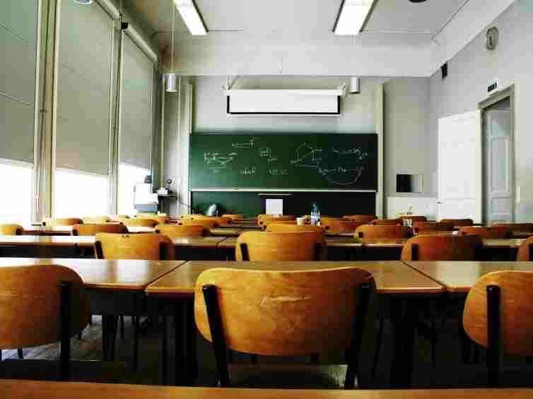 A large, empty classroom.