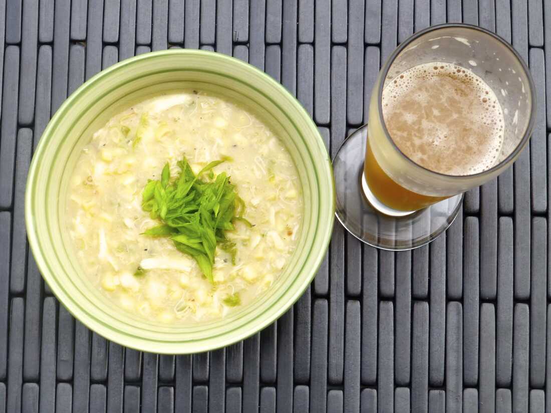 Corn and Crab Chowder with Wheat Beer