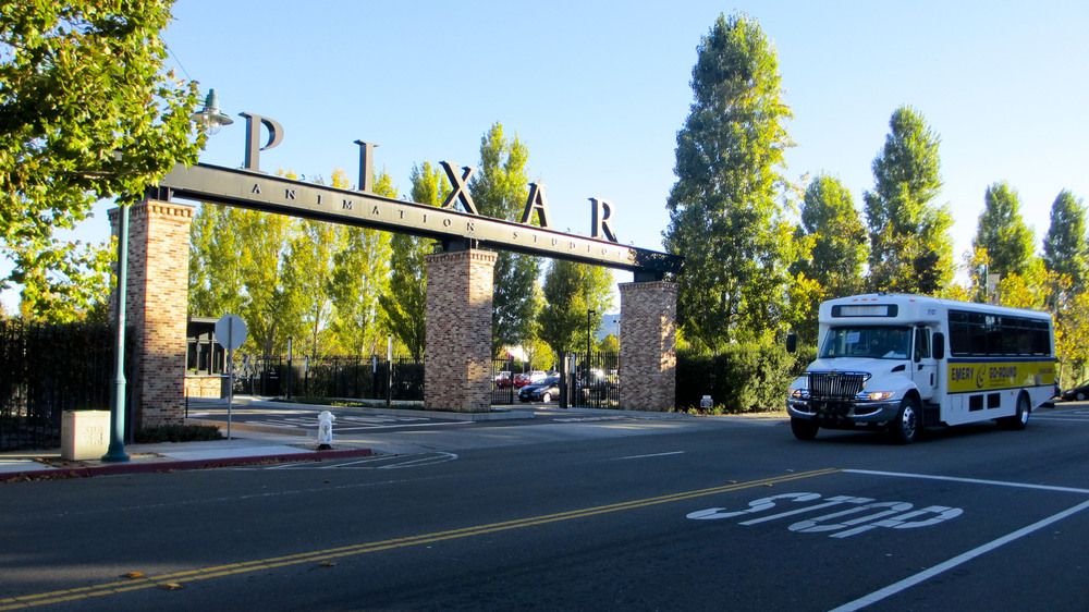 Pixar Animation Studios is one of the commercial property owners that funds the Emery Go Round. Many of Pixar's employees get off a Bay Area Rapid Transit stop in nearby Oakland and take the Emery Go Round to the Pixar complex in Emeryville. (NPR)