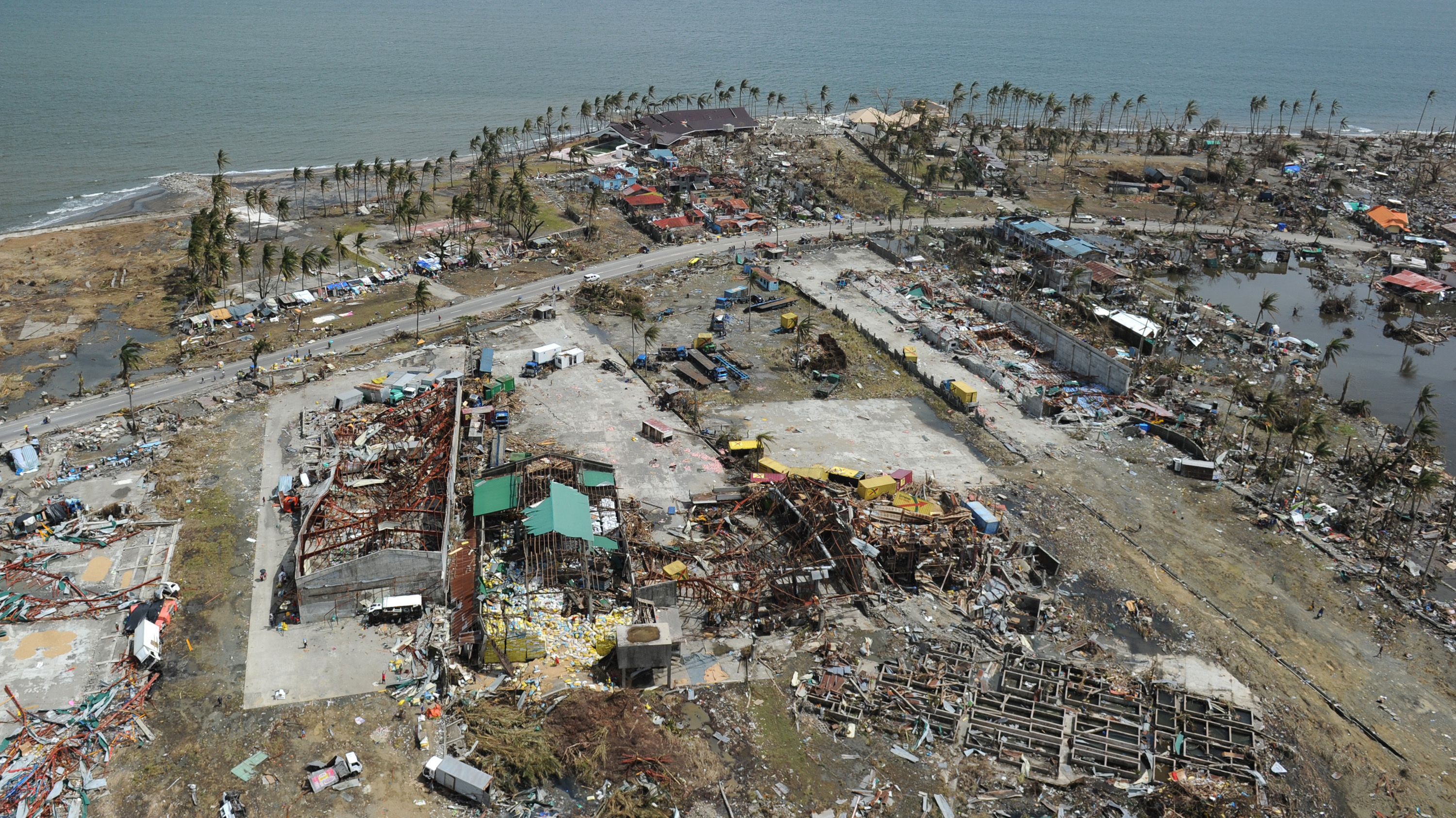 From the air, some of the devastation in the Philippines city of Tacloban. (AFP/Getty Images)