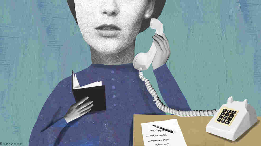 Illustration of a woman picking up a telephone
