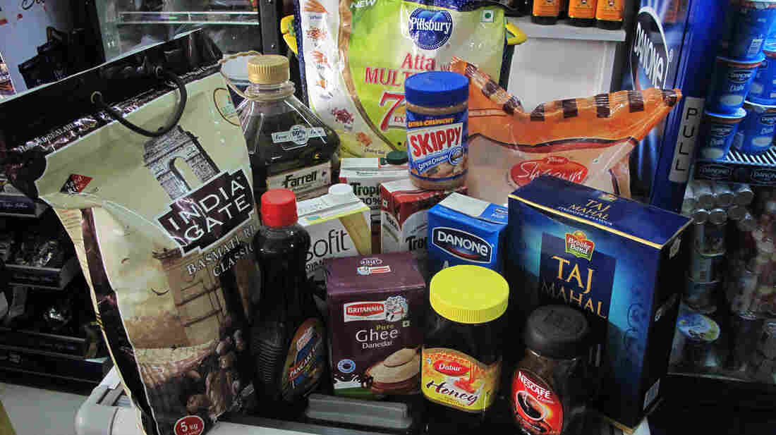 Food staples for a couple of months: 15 kilograms of rice, 15 kilograms of roti flour, cooking oil, sugar, honey, maple syrup, ghee (clarified butter), tea, coffee, peanut butter, juice and soy milk.