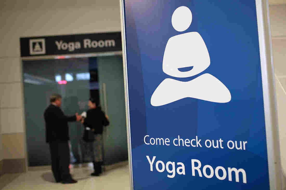 San Francisco International Airport's yoga room in Terminal 2.