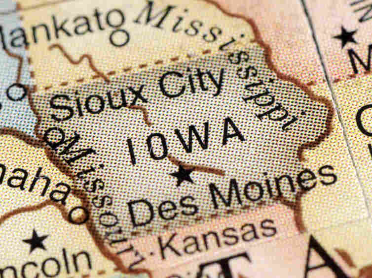Iowa on a desktop globe