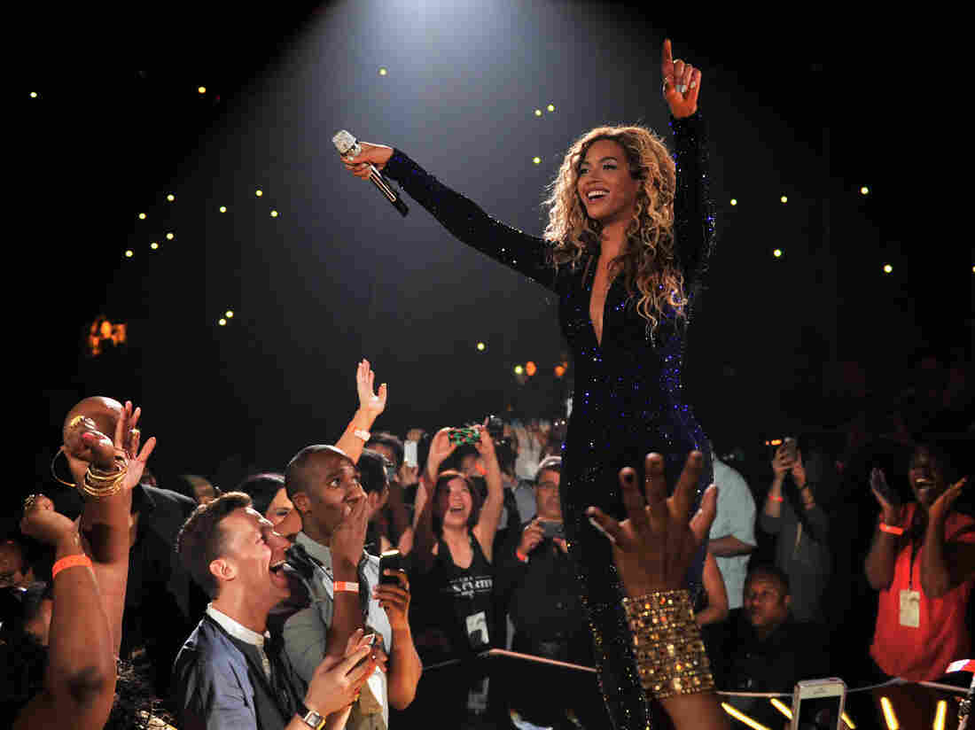 Beyoncé on stage Aug. 3 during "The Mrs. Carter Show World Tour" at the Barclays Center in New York City.