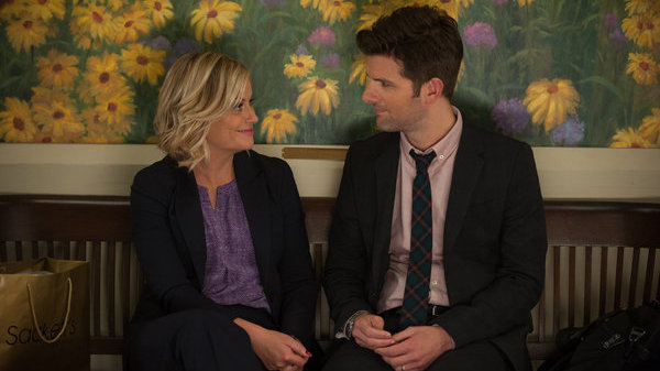 Amy Poehler as Leslie Knope and Adam Scott as Ben Wyatt on NBC's deeply pro-nerd <em>Parks And Recreation</em>. (NBC)