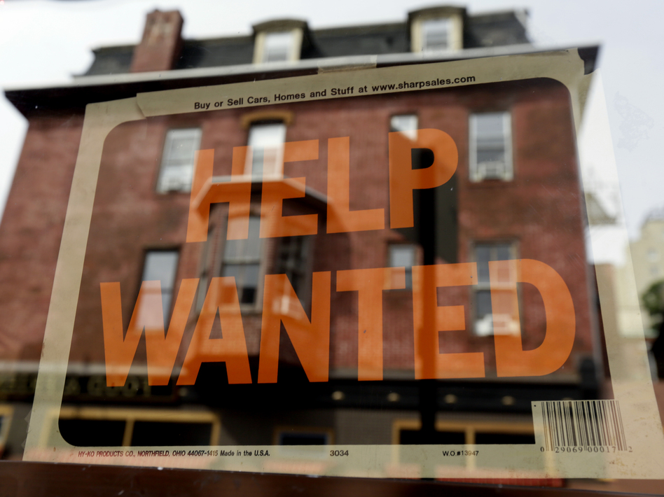Sign of the times? A "help wanted" sign in the window of a Philadelphia business last year. (Matt Rourke/AP)