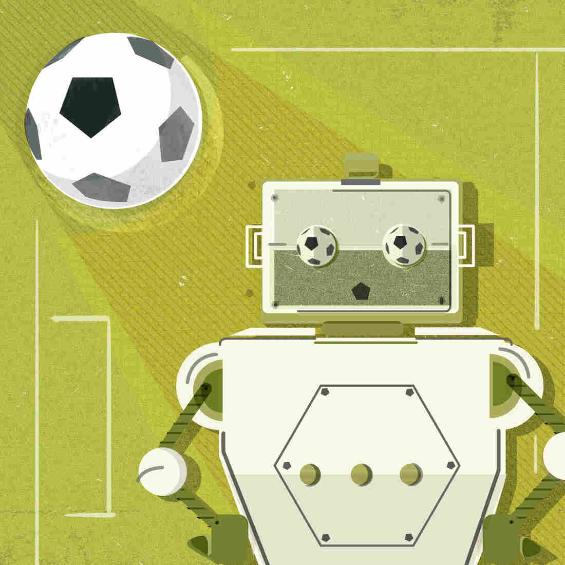 Maria Fabrizio's illustration of: Peter Stone Can't Get Enough Of Robots Playing Soccer