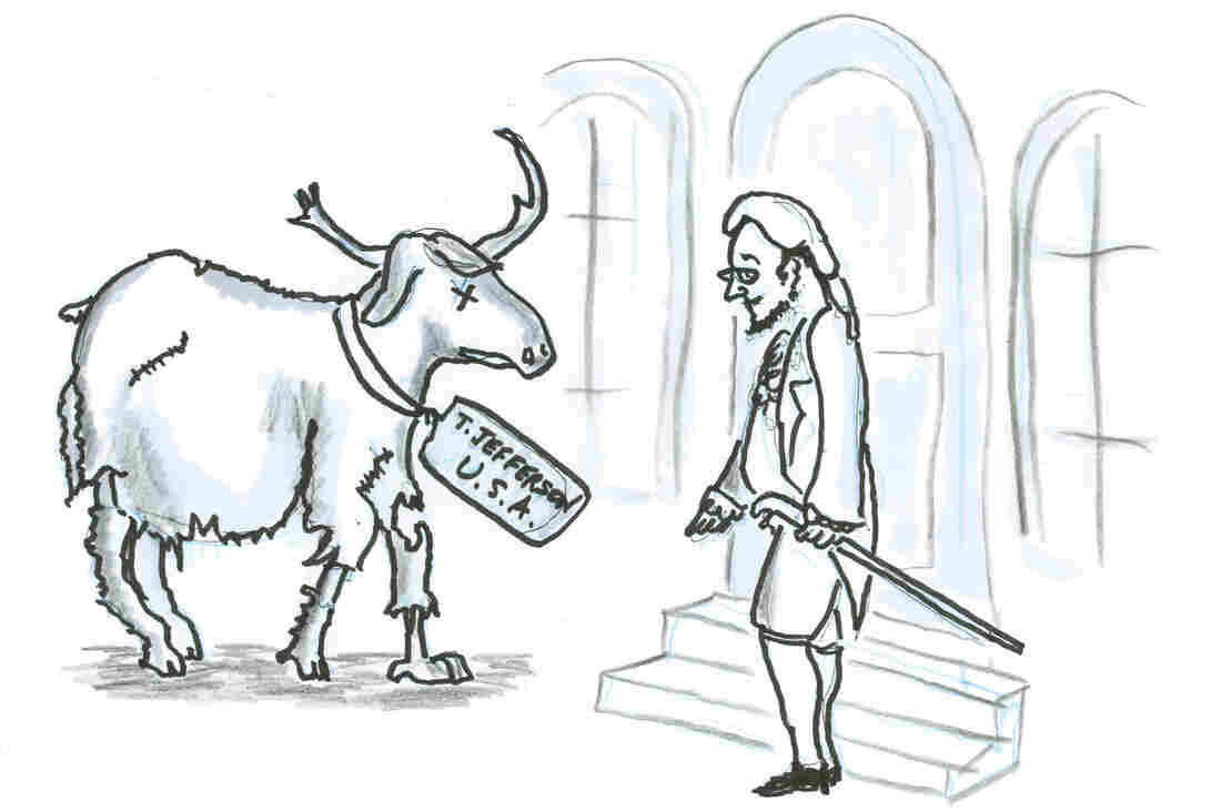 Thomas Jefferson's sad moose arriving at a Parisian home.