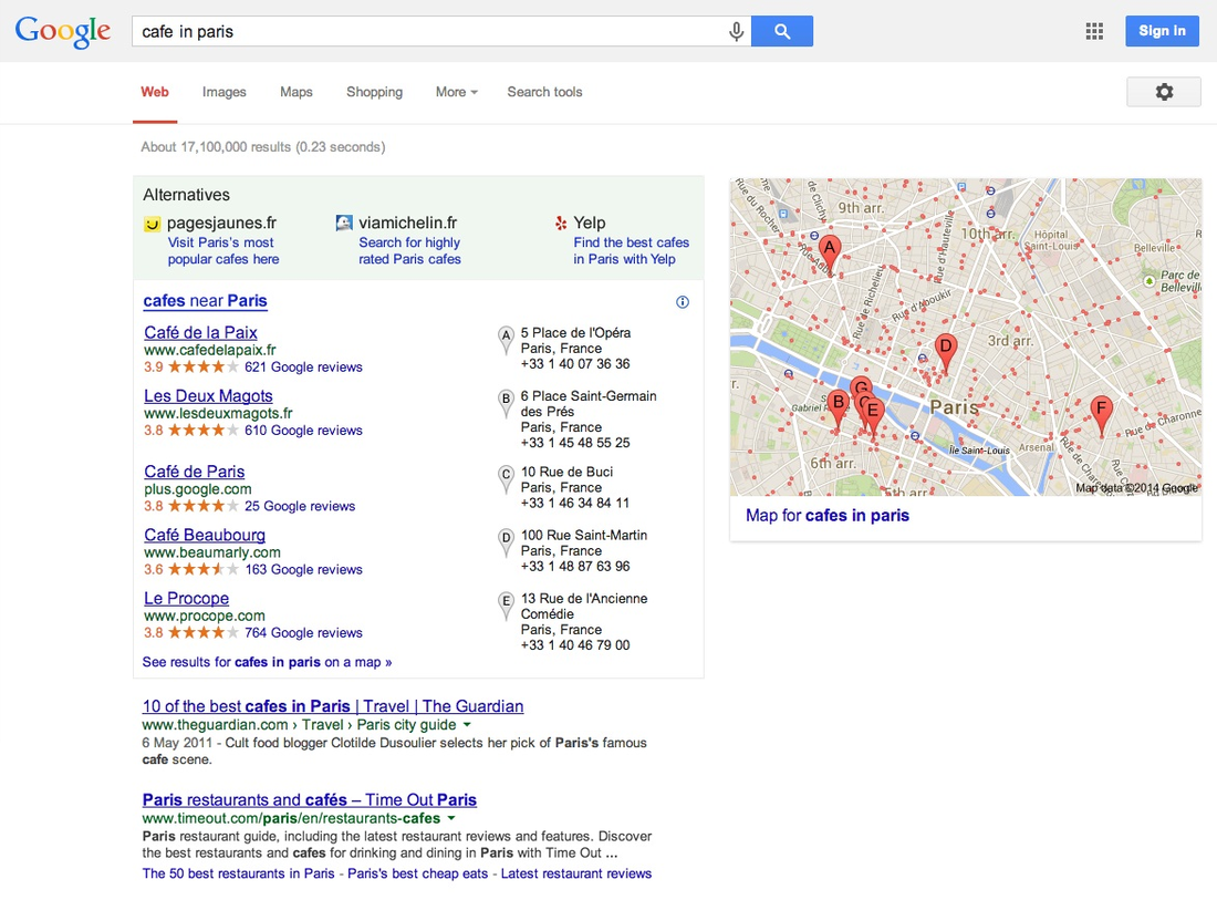 How Google local search will look in the future.