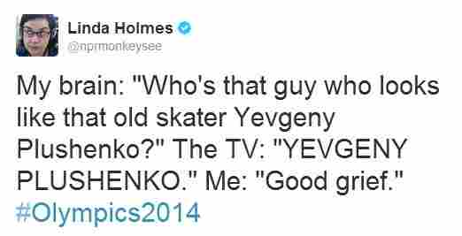 A tweet tagged "#Olympics2014."