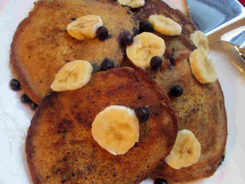 Whole Wheat Blueberry Banana Pancakes