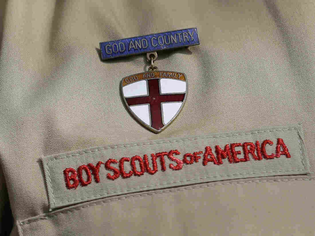 The detail of a Boy Scout uniform.