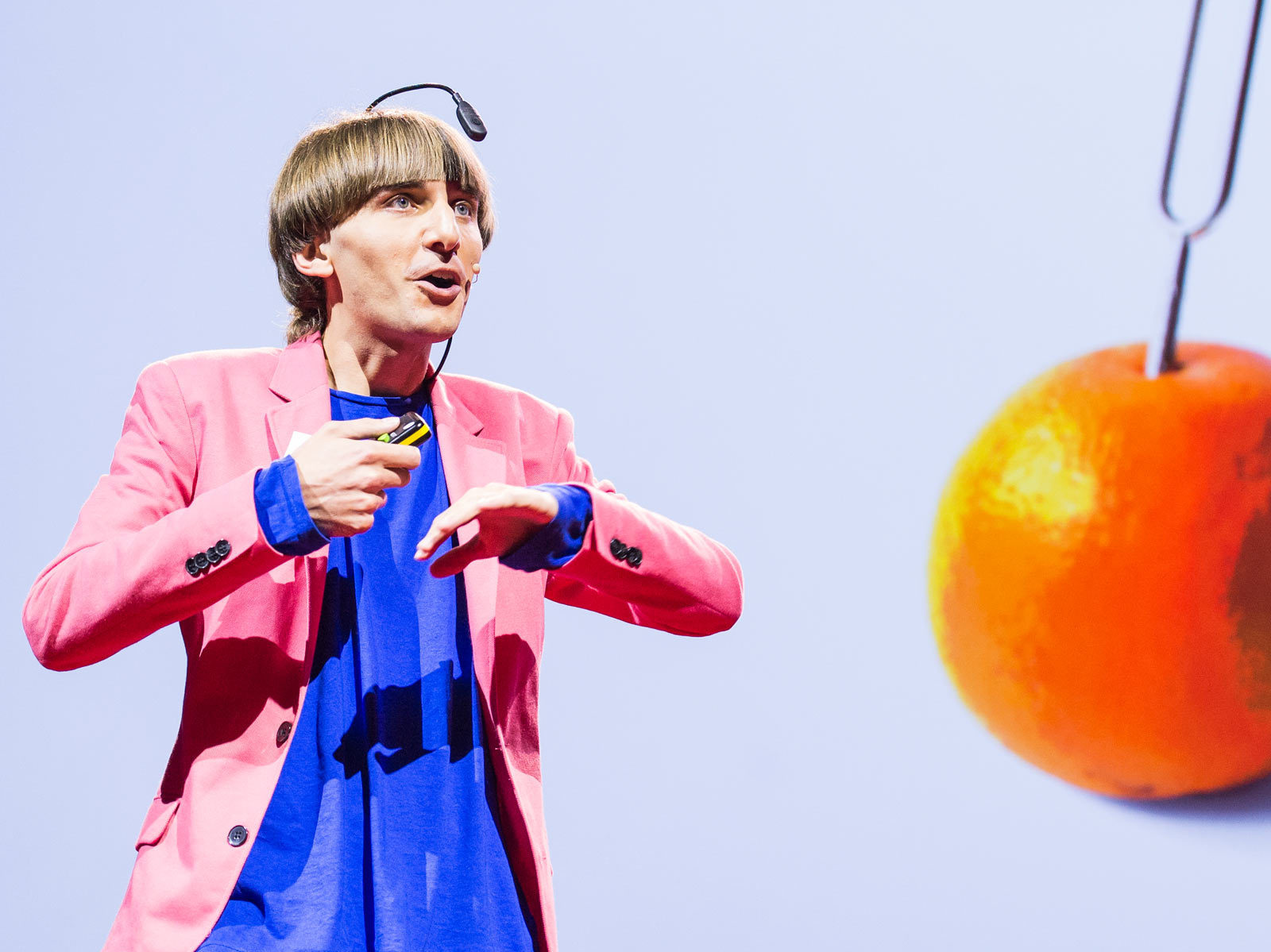 Artist Neil Harbisson speaking at TED Global. (TED)