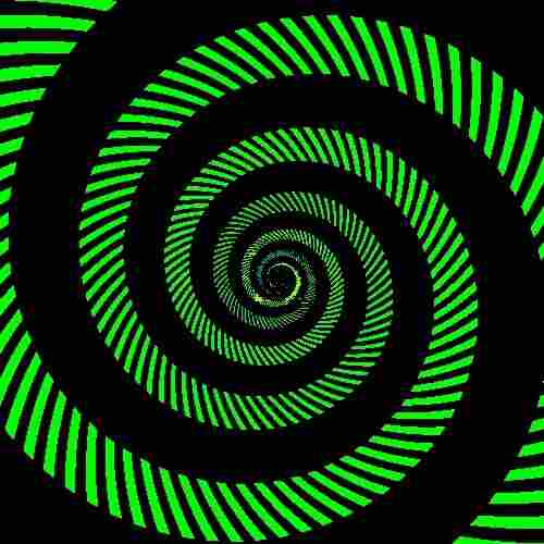 Green and black spiral pattern