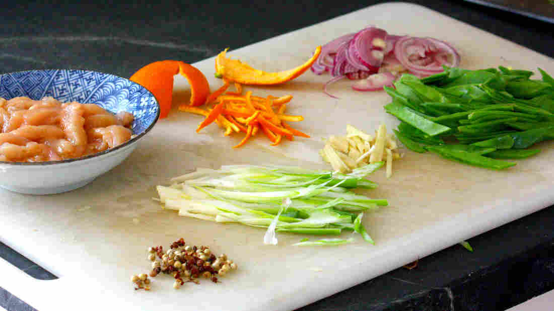 Chicken Snow-Pea Stir-Fry With Tangerine Peel