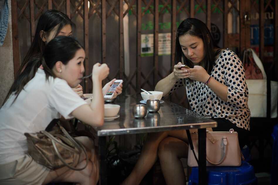 Where do you draw the line on smartphone use? (Nicolas Asfouri/AFP/Getty Images)