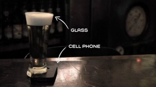 A beer glass that only stands if it can rest on your smartphone.