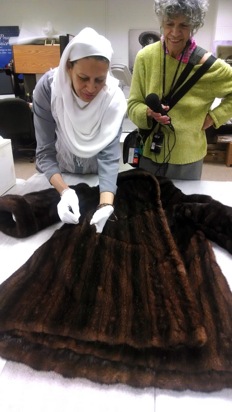 Over the outfit she wore for her April 9 concert, Anderson kept the chill April air away with a mink coat. It is now in the collections at the Smithsonian's Anacostia Community Museum, where registrar Habeebah Muhammad displayed the coat for NPR's Susan Stamberg.
