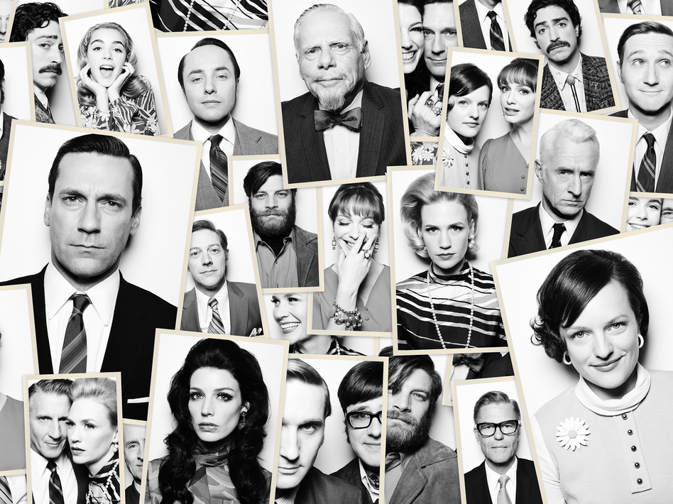 As <em>Mad Men</em> returns for its seventh season, its entire sprawling cast has plenty to do. (Frank Ockenfels/AMC)