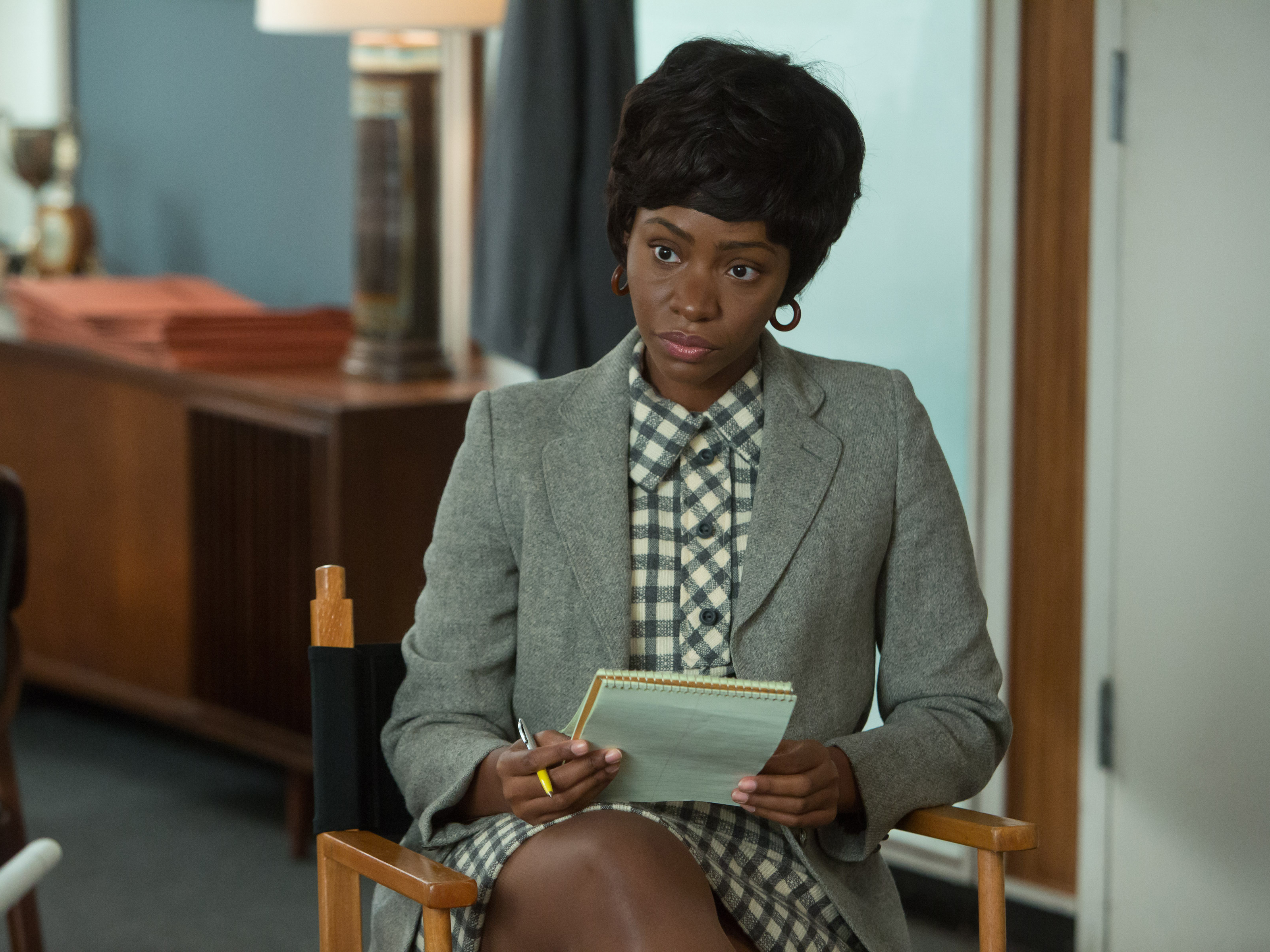 Teyonah Parris as Dawn Chambers, whose future changed quite a bit on Sunday night's <em>Mad Men</em>. (AMC)