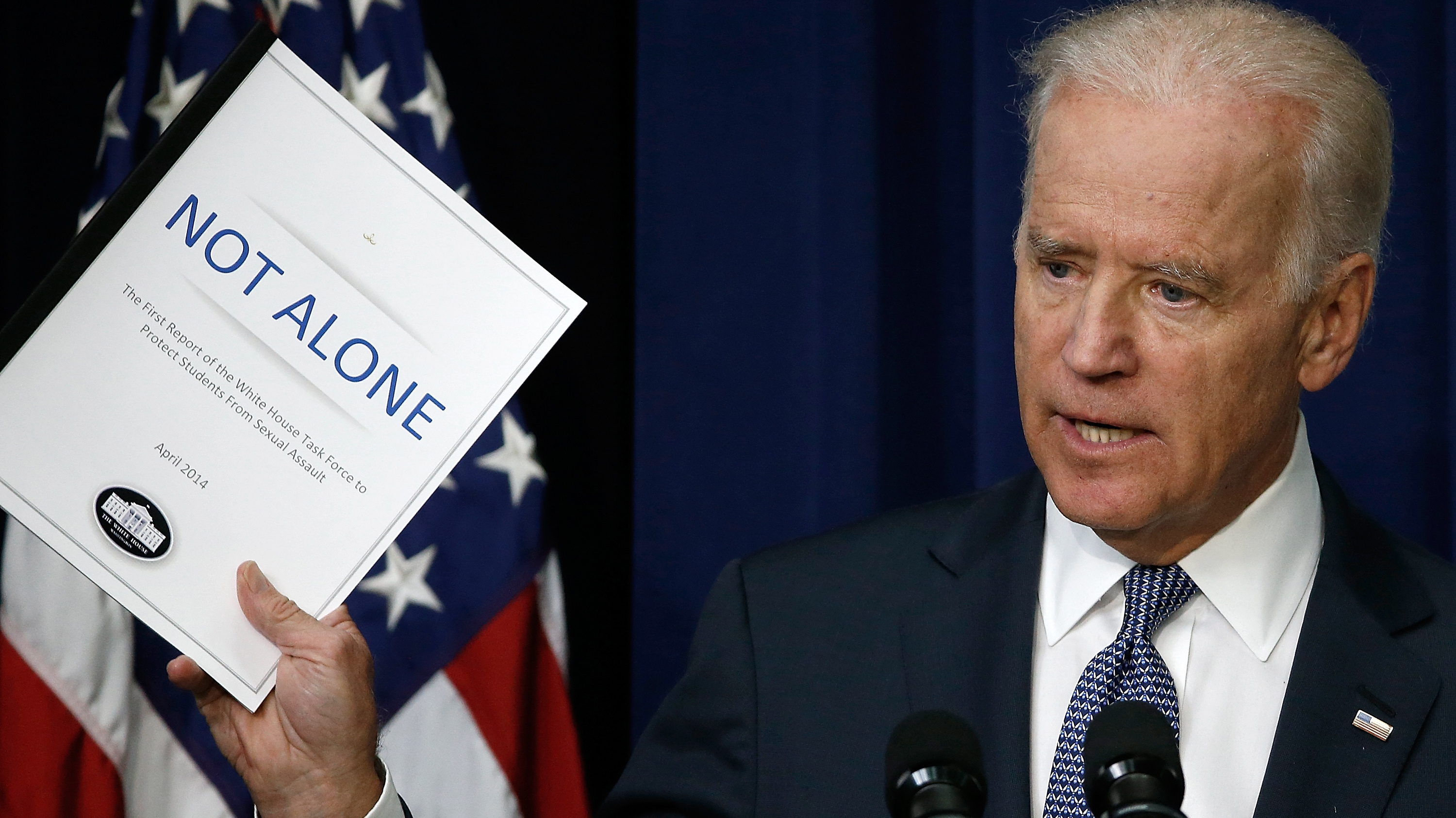 Vice President Joe Biden on Tuesday announced the release of the first report of the White House Task Force to Protect Students from Sexual Assault. The report calls the intervention of bystanders one of the &quot;most promising prevention strategies.&quot; (Getty Images)