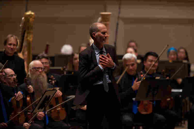 The composer John Luther Adams, whose music is often inspired by the natural world, accepts the enthusiastic applause from the Carnegie Hall Audience after the Seattle Symphony performance of his Pulitzer-winning piece Become Ocean.