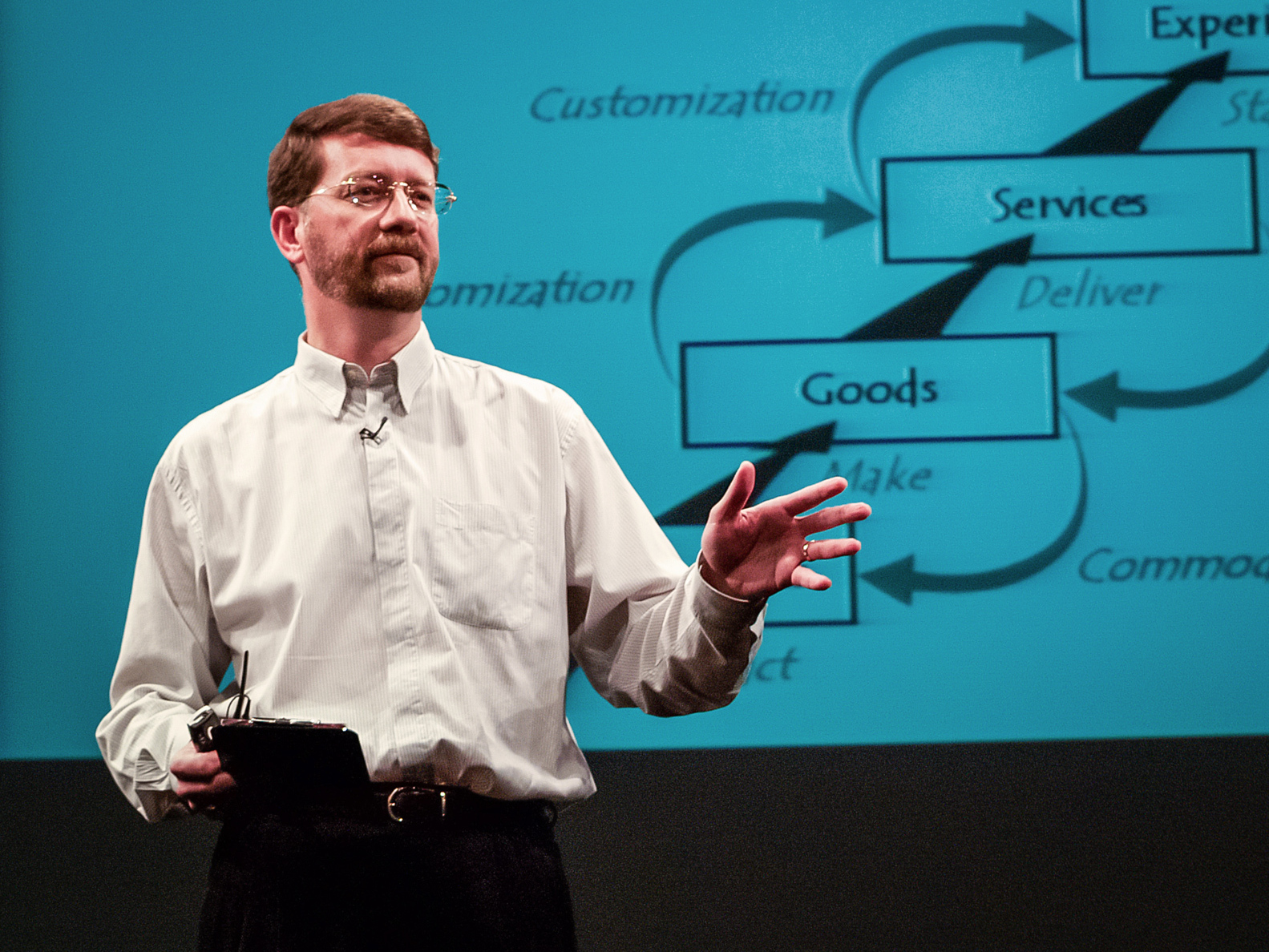 Joseph Pine speaking at TED. (Courtesy of TED)