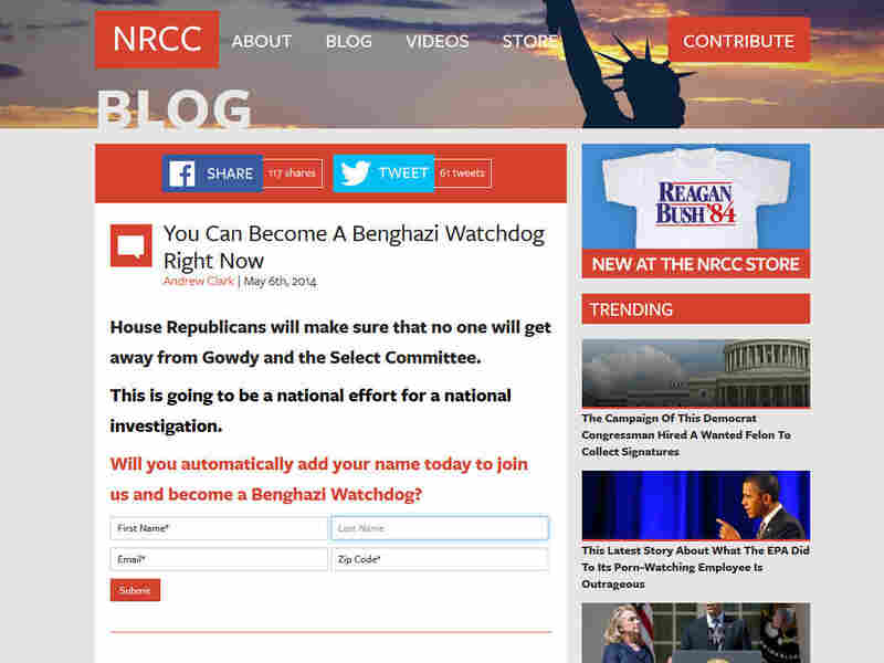 Screen shot of the NRCC website.
