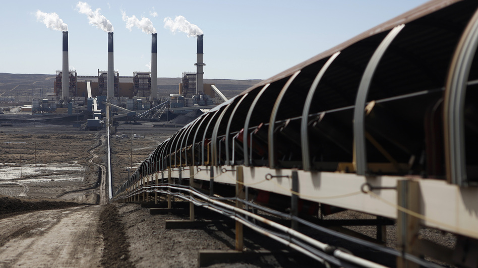The EPA is proposing rules that would govern carbon dioxide gas emissions by U.S. power plants. Here, coal is transported via conveyor belt to the coal-fired Jim Bridger Power Plant outside Point of the Rocks, Wyo., in March. (Jim Urquhart/Reuters /Landov)