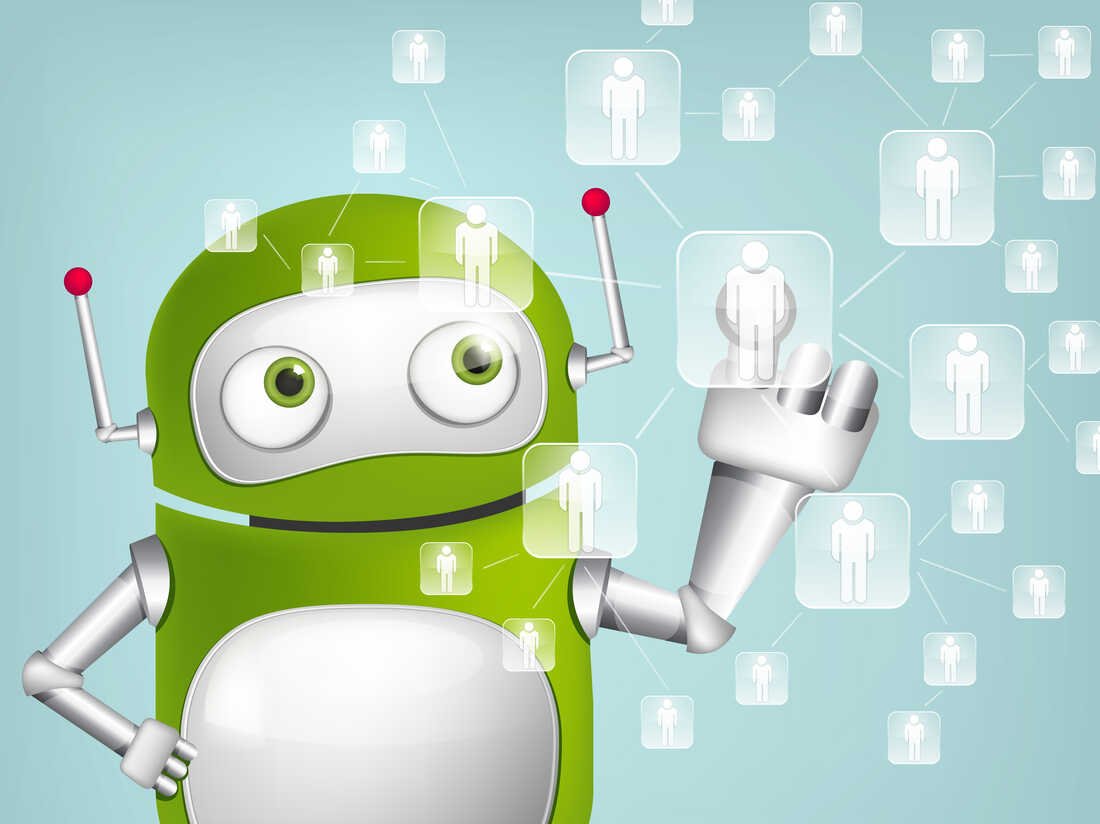 Cartoon character green robot.