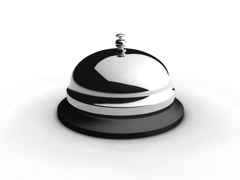 A service bell at a hotel.