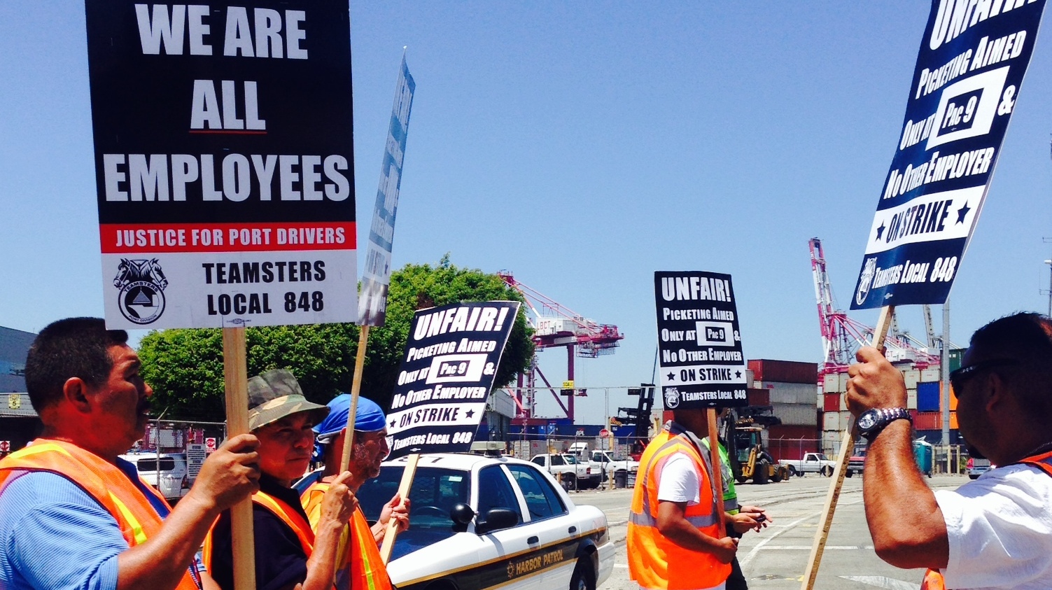 Picketing Truckers Raise Tensions At LA Port Amid Dockworker Talks NPR