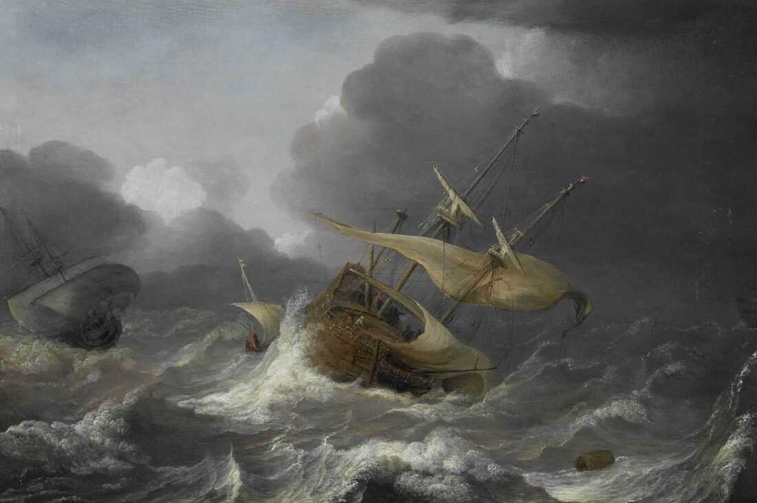 Jan Porcellis' Dutch Ships in a Gale